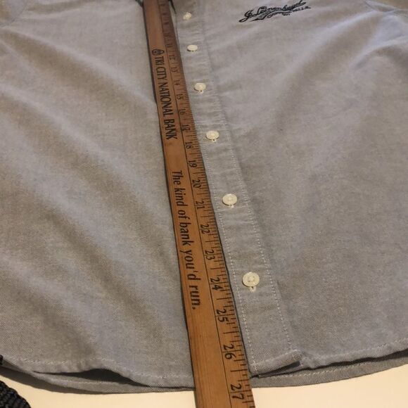 Velocity J Leinenkugel Gray Long Sleeve Button Down Casual Shirt Men’s Size M - Picture 10 of 12